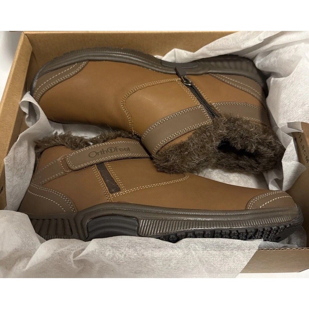 Orthofeet Women’s Orthopedic Suede Leather Siena Ankle Boots Size 8.5 D Brown